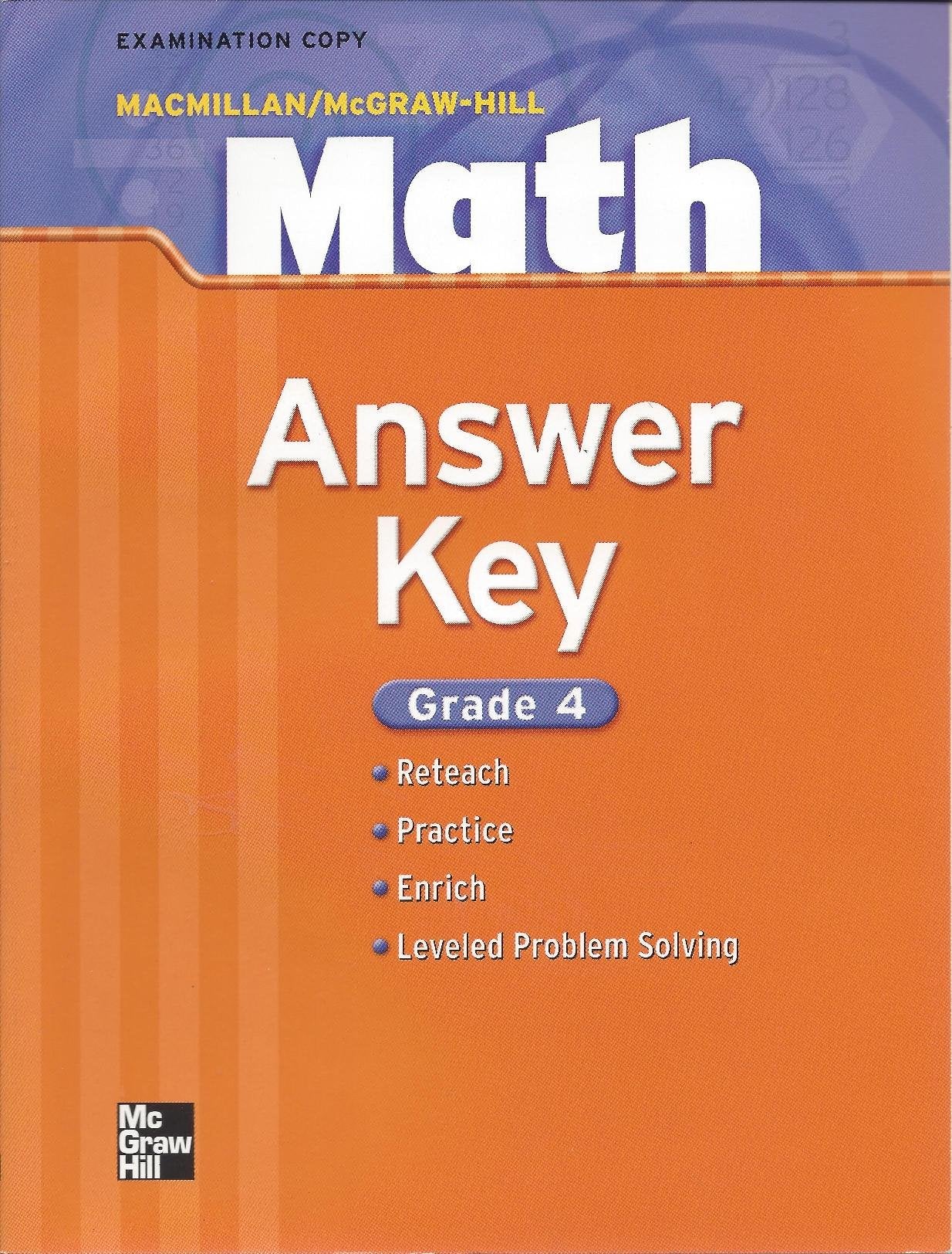 MacMillan / McGraw-Hill Math, Grade 4: Answer Key