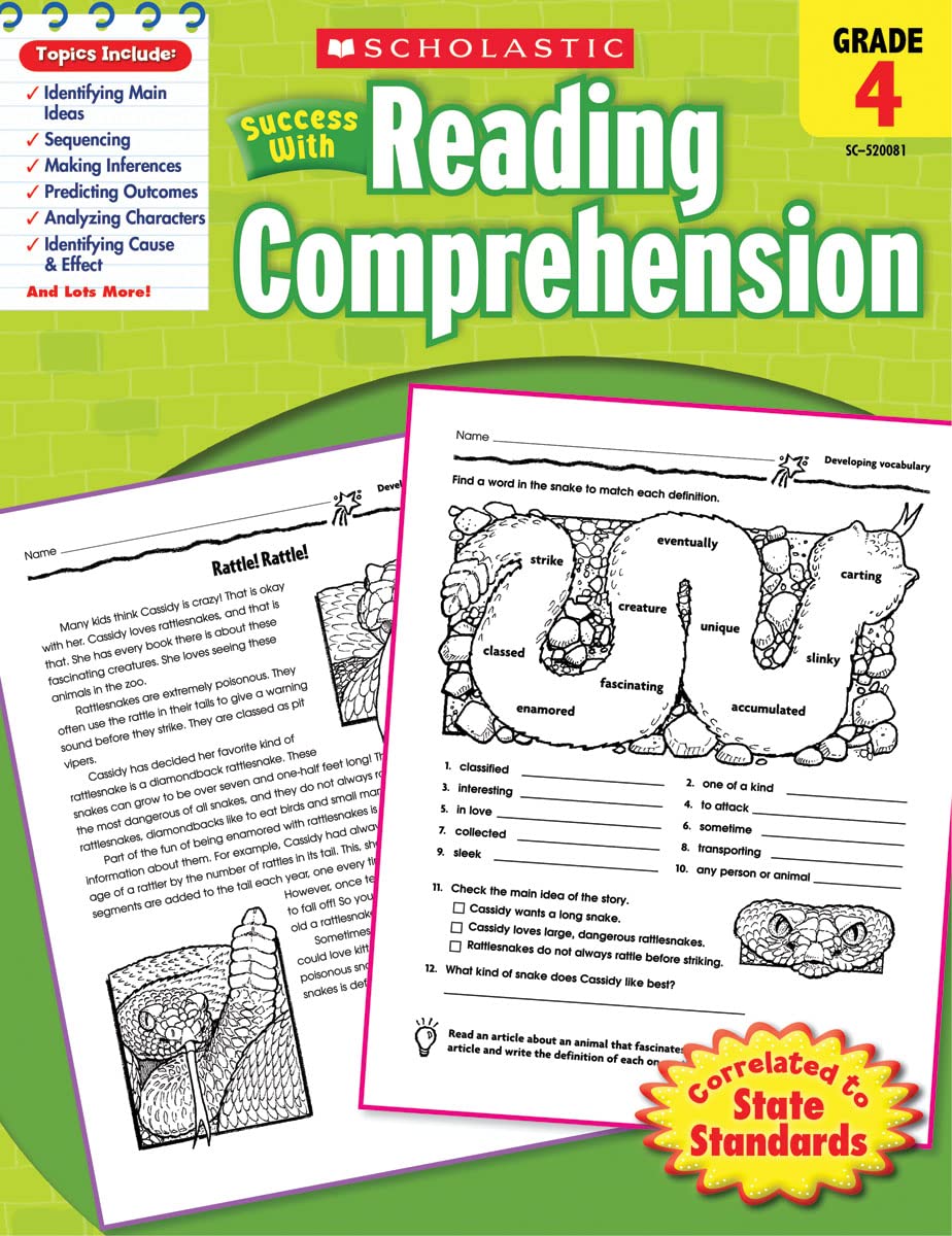 Scholastic Success With Reading Comprehension, Grade 4
