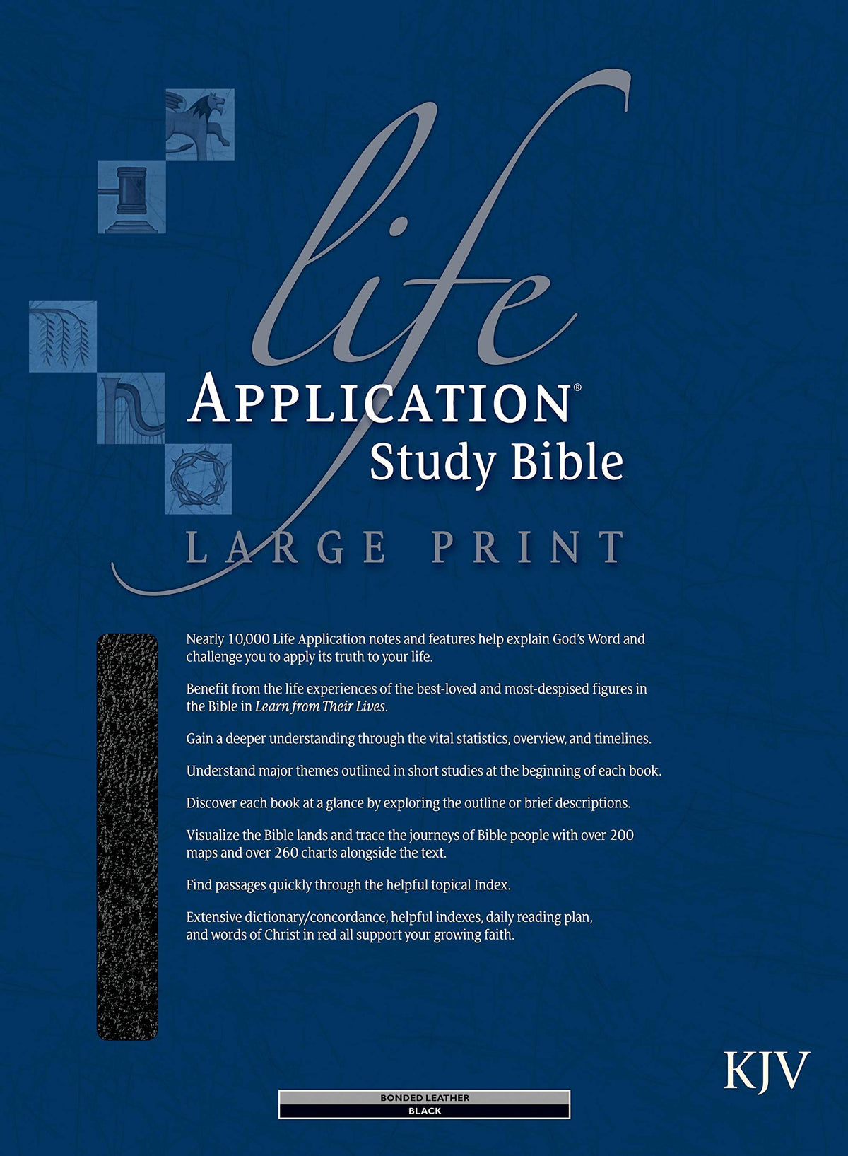 KJV Life Application Study Bible, Second Edition, Large Print (Red Letter, Bonded Leather, Black)