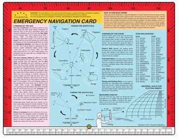 Starpath Emergency Navigation Card, 8.5" x 11", 30 mil, Laminated Vinyl, for use on Land or sea — Ocean, Desert, or Arctic