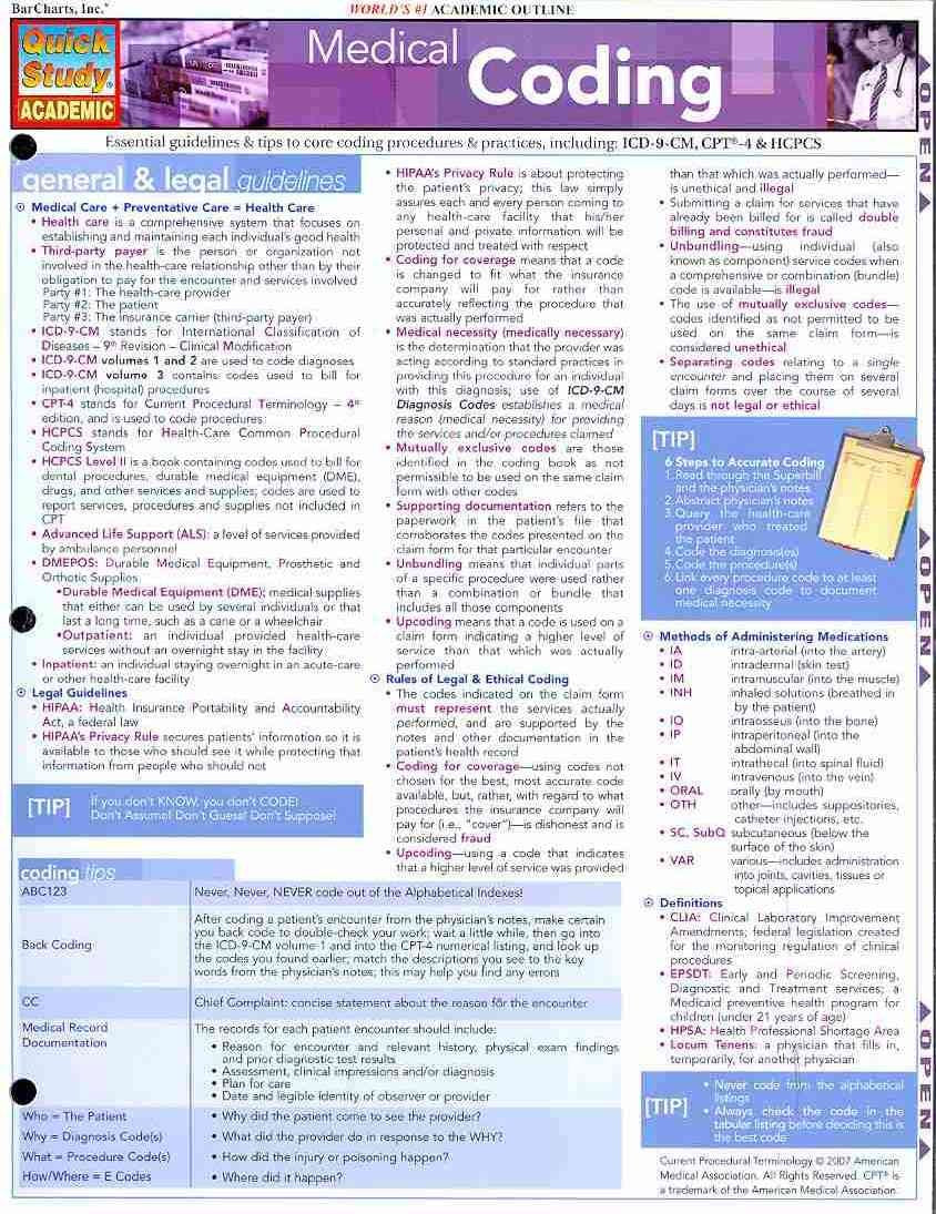 Medical Coding (Quick Study Academic)