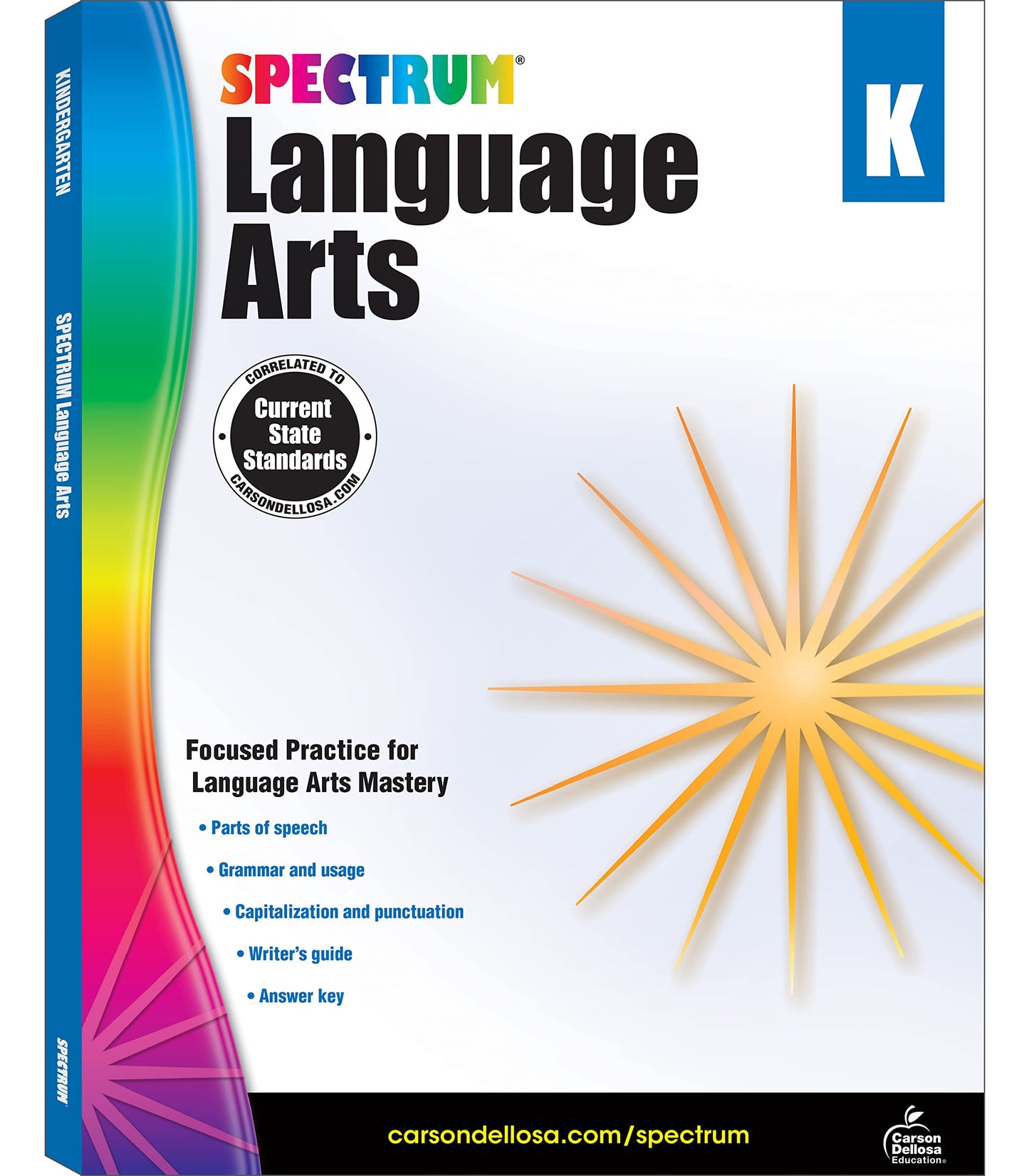 Spectrum Language Arts Workbook—Kindergarten ELA Writing and Grammar Practice With Writer's Guide and Answer Key, Classroom or Homeschool Curriculum (128 pgs)