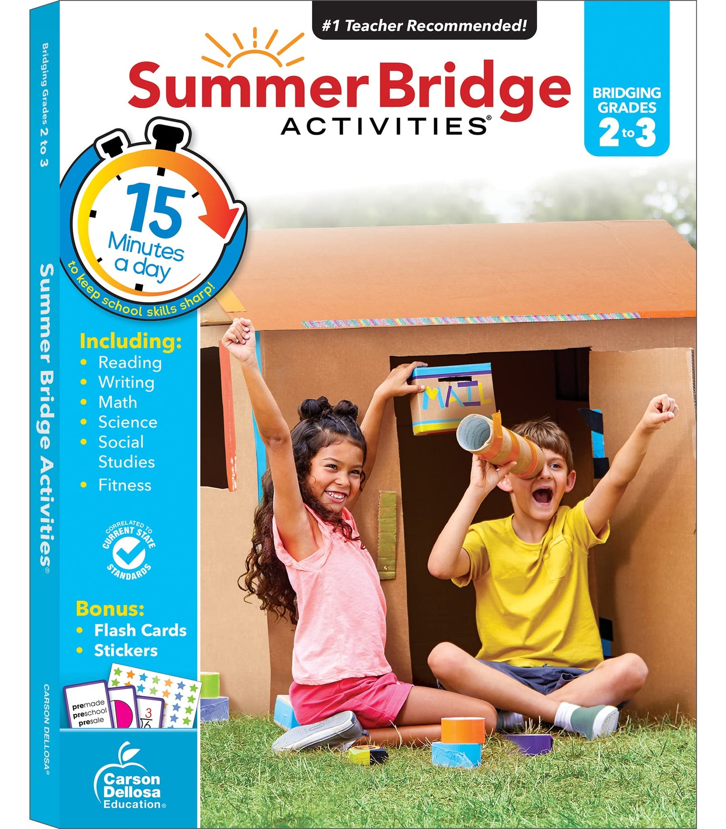 Summer Bridge Activities 3rd Grade Workbook, Math, Reading Comprehension, Writing, Science, Social Studies, Fitness Learning, All Subjects With Flash Cards (Volume 4)