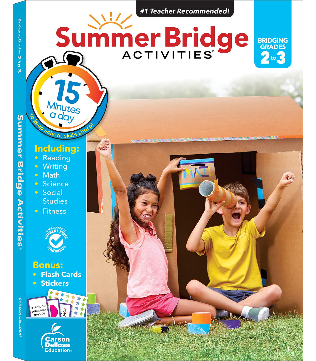 Summer Bridge Activities 3rd Grade Workbook, Math, Reading Comprehension, Writing, Science, Social Studies, Fitness Learning, All Subjects With Flash Cards (Volume 4)