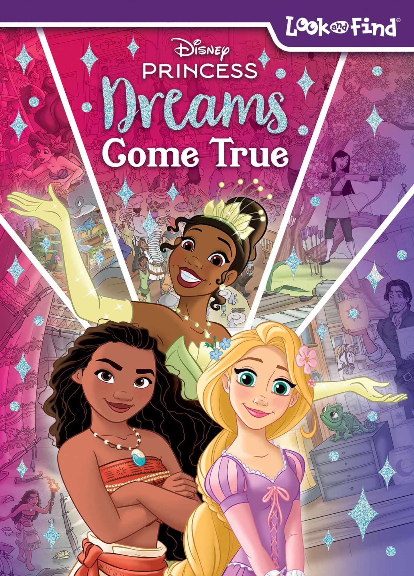 Disney Princess Moana, Tiana, Rapunzel, and More! - Dreams Come True Look and Find Activity Book - PI Kids