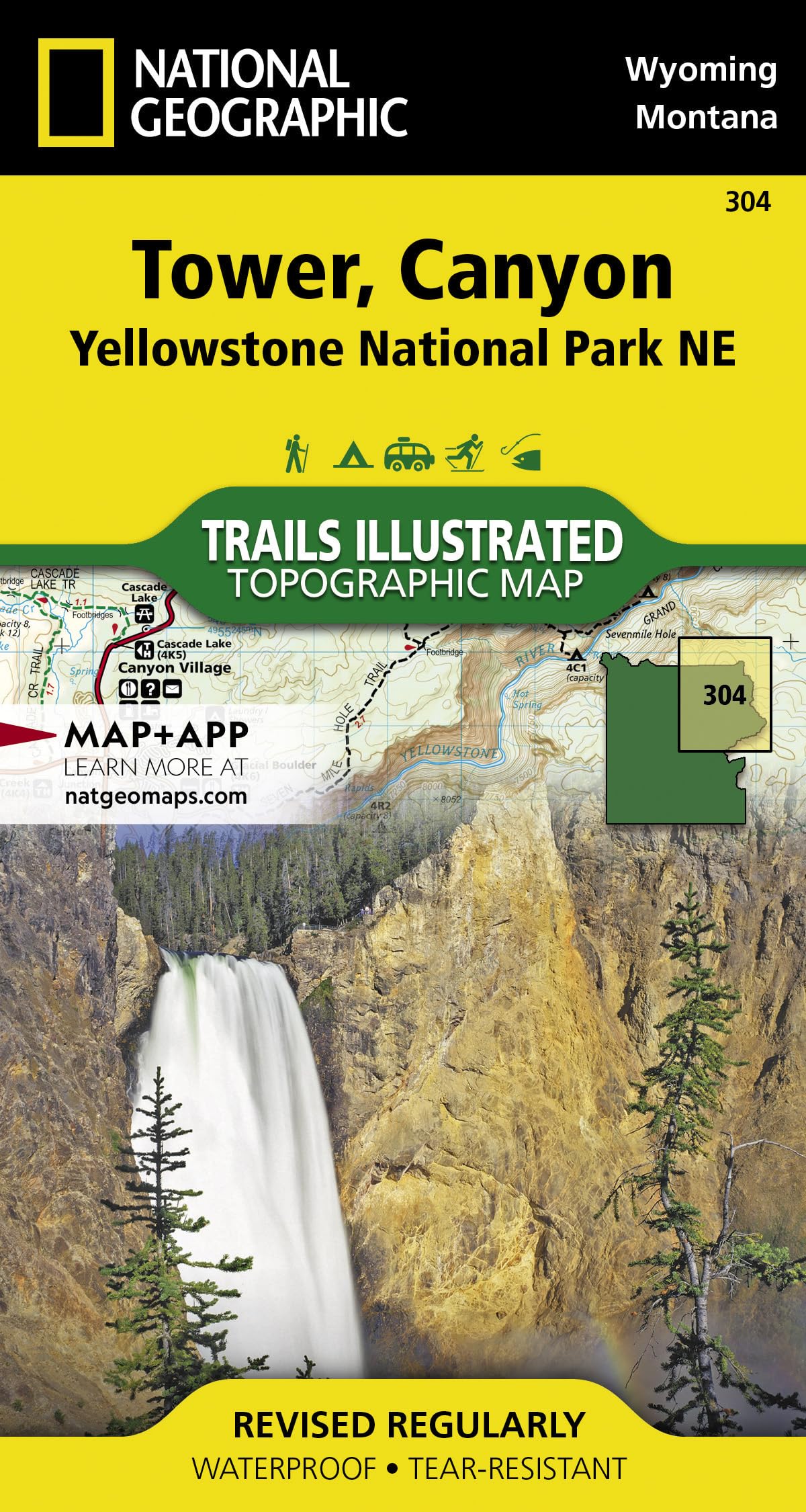 Tower, Canyon: Yellowstone National Park NE Map (National Geographic Trails Illustrated Map, 304)