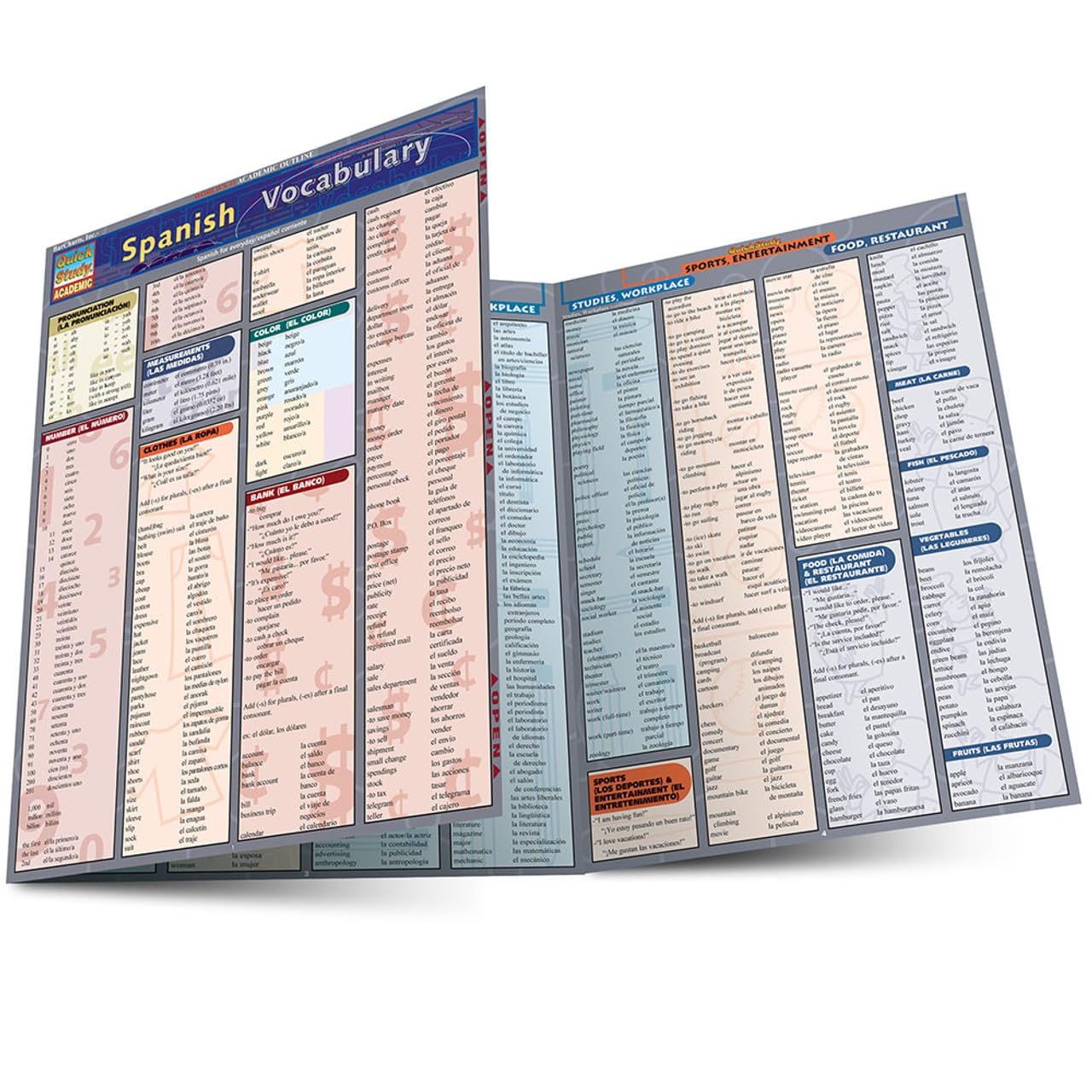 Spanish Vocabulary: a QuickStudy Laminated Reference Guide