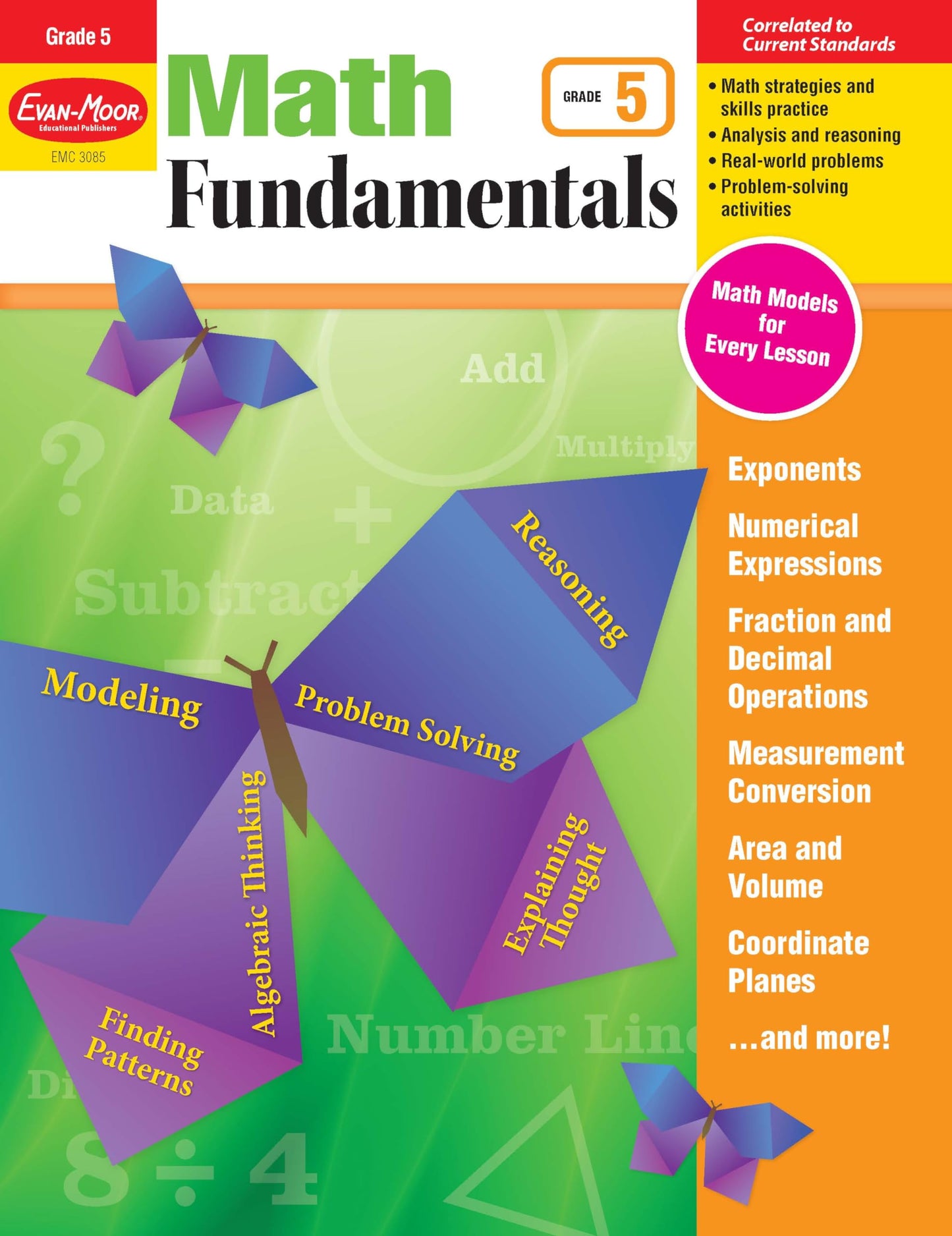Evan-Moor Math Fundamentals Workbook, Teacher Reproducibles, 224 Pages, Grade 5