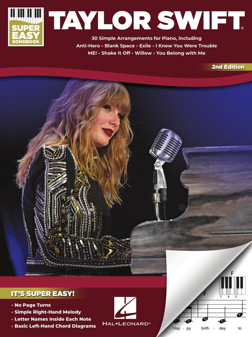 Taylor Swift Super Easy Songbook, 2nd Edition | Beginner Piano Sheet Music Book with 30 Simplified Pop Hits | Easy Piano Songs for Students Teachers Fans and Young Musicians Learning Piano