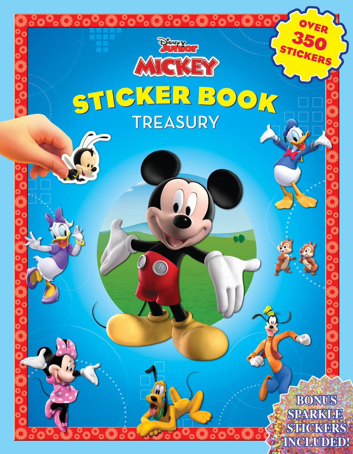 Disney Mickey Mouse Clubhouse Sticker Book Treasury - Activity Books for kids, 350 reusable + sparkle stickers bonus, 6 books in 1, 96 pages of fun