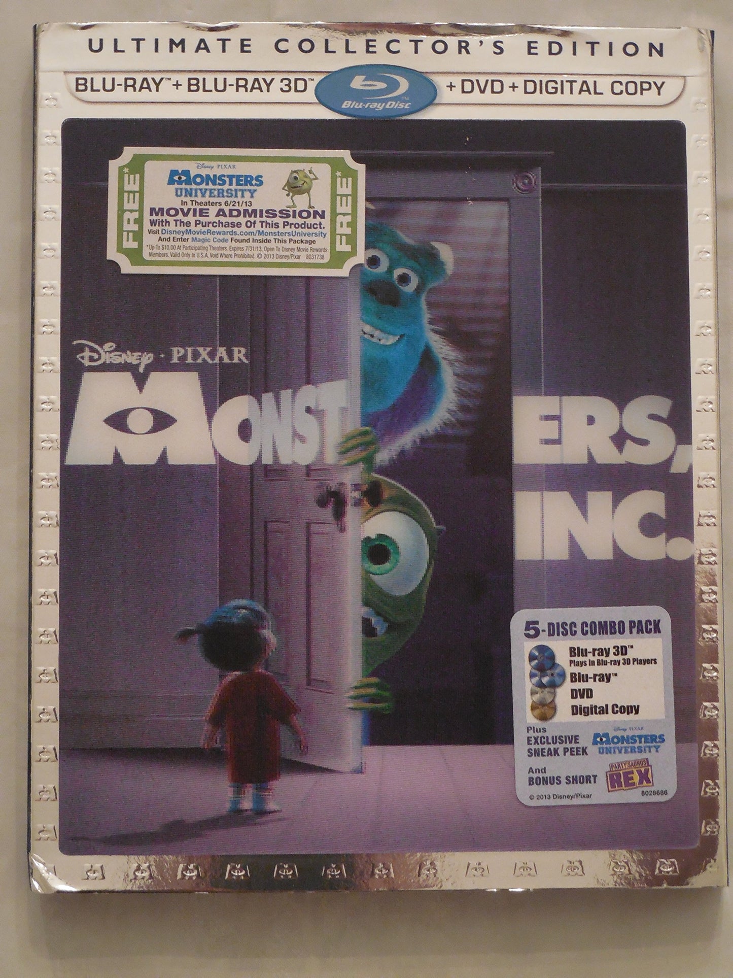 Monsters, Inc. (Five-Disc Ultimate Collector's Edition) (Blu-ray 3D / Blu-ray / DVD Combo + Digital Copy)