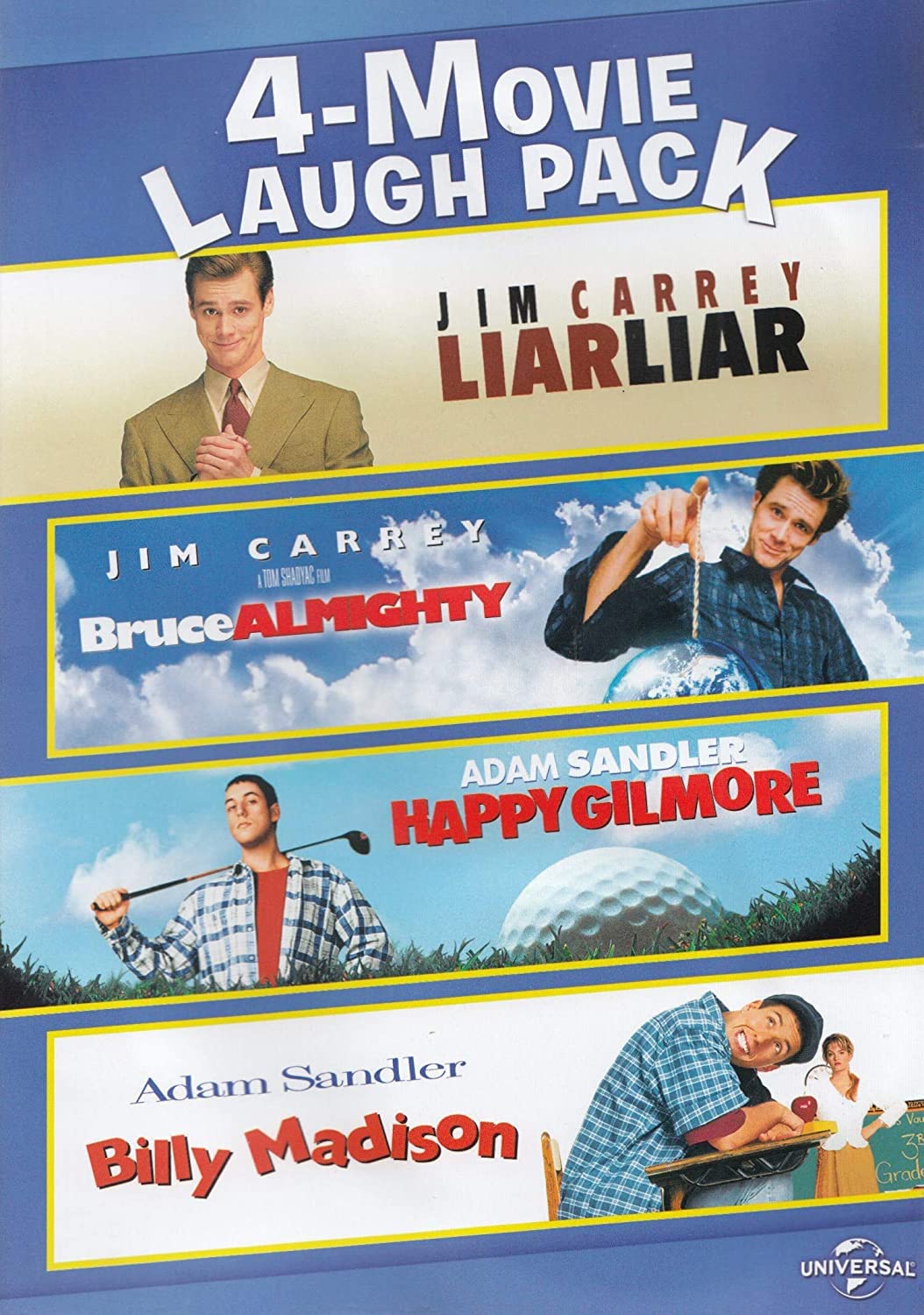 4-Movie Laugh Pack: Liar Liar / Bruce Almighty / Happy Gilmore / Billy Madison - 1513