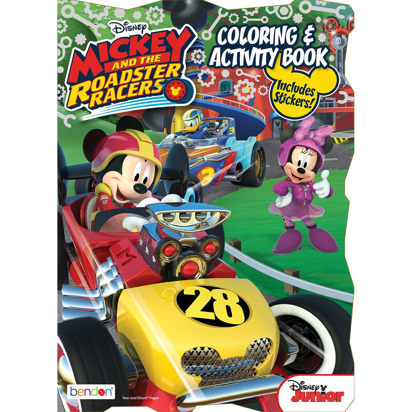 Bendon Mickey and The Roadster Racers Shaped Super Fun Coloring and Activity Book, 80 Pages (41720)