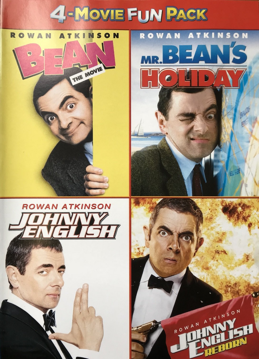 Rowan Atkinson 4-Movie Collection (Bean the Movie / Mr. Bean's Holiday / Johnny English / Johnny English Reborn)