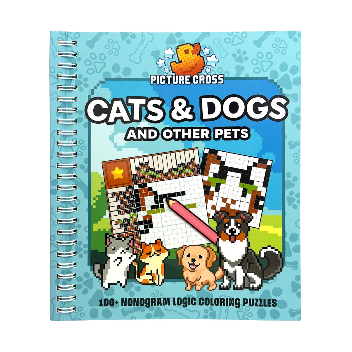 Picture Cross Cats & Dogs: 100+ Nonogram Logic Coloring Puzzles