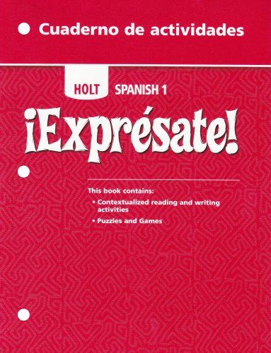 ¡Exprésate!: Cuaderno de actividades Student Edition Level 1 - 7723