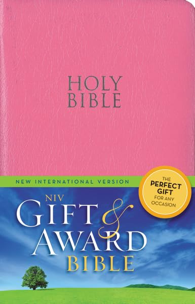 NIV, Gift and Award Bible, Leather-Look, Pink, Red Letter Edition - 9008