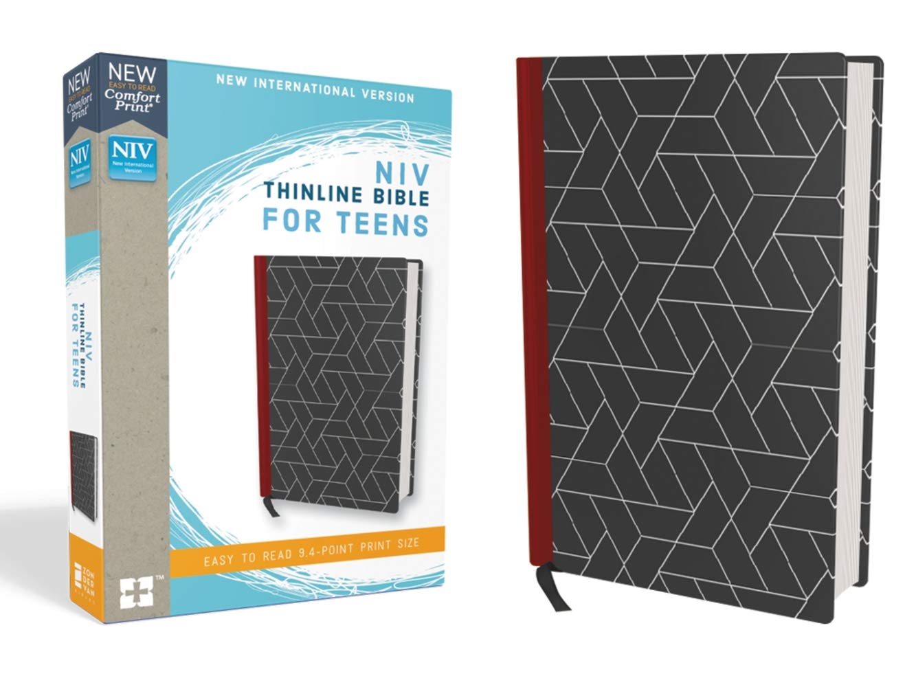NIV, Thinline Bible for Teens, Hardcover, Black, Red Letter Edition, Comfort Print