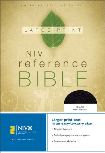 NIV Large Print Reference Bible, Personal Size (Black Bonded Leather)