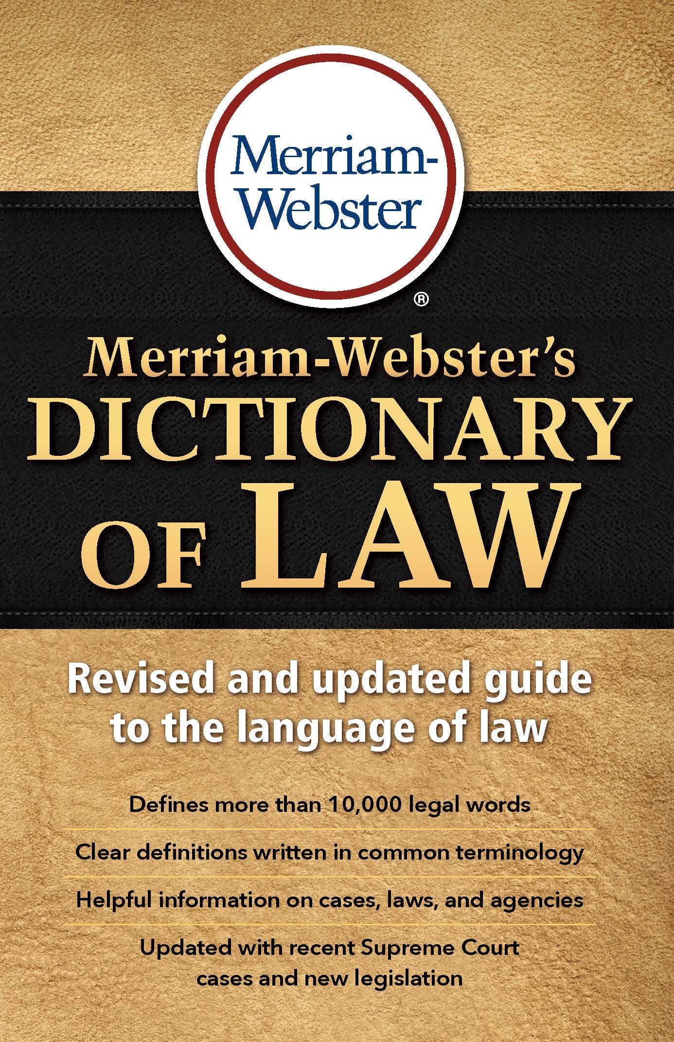 Merriam-Webster's Dictionary of Law, Newest Edition, Trade Paperback