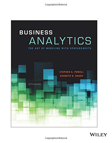 Business Analytics: The Art of Modeling with Spreadsheets, 5th Edition: The Art of Modeling with Spreadsheets