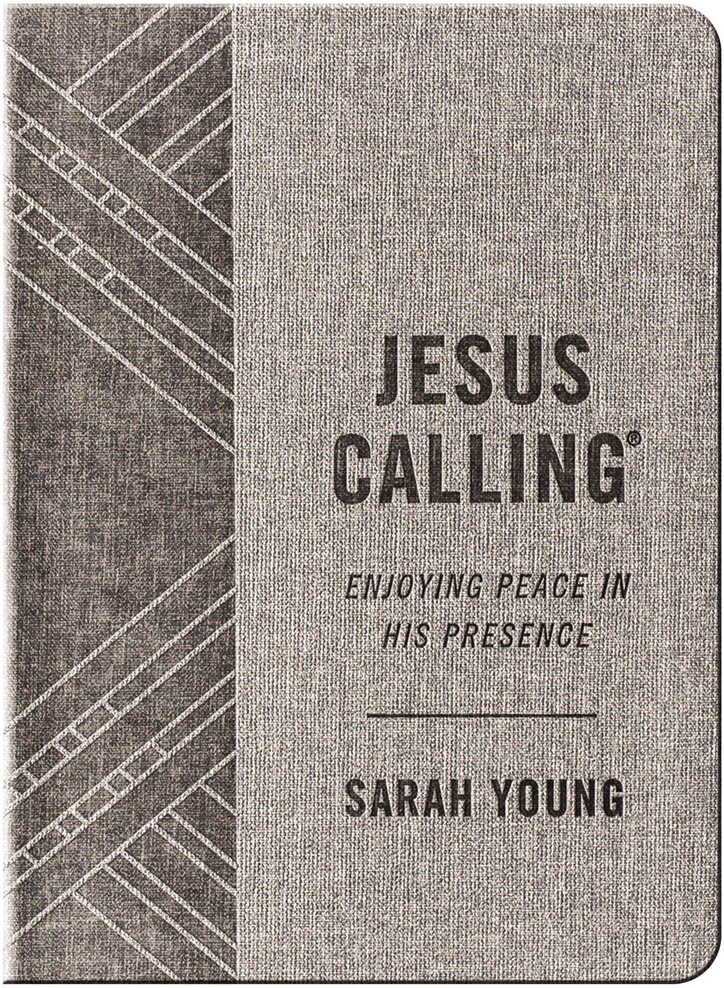 Jesus Calling, Textured Gray Leathersoft, with Full Scriptures: Enjoying Peace in His Presence (A 365-Day Devotional)