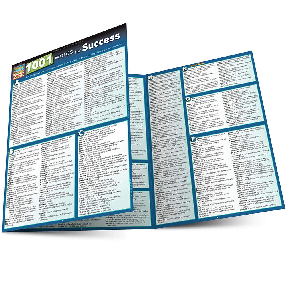 1001 Words For Success QuickStudy Laminated Reference Guide (Quick Study Academic)