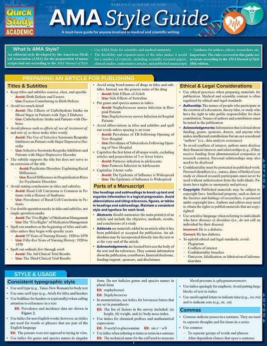 AMA Style Guide (Quick Study Academic)