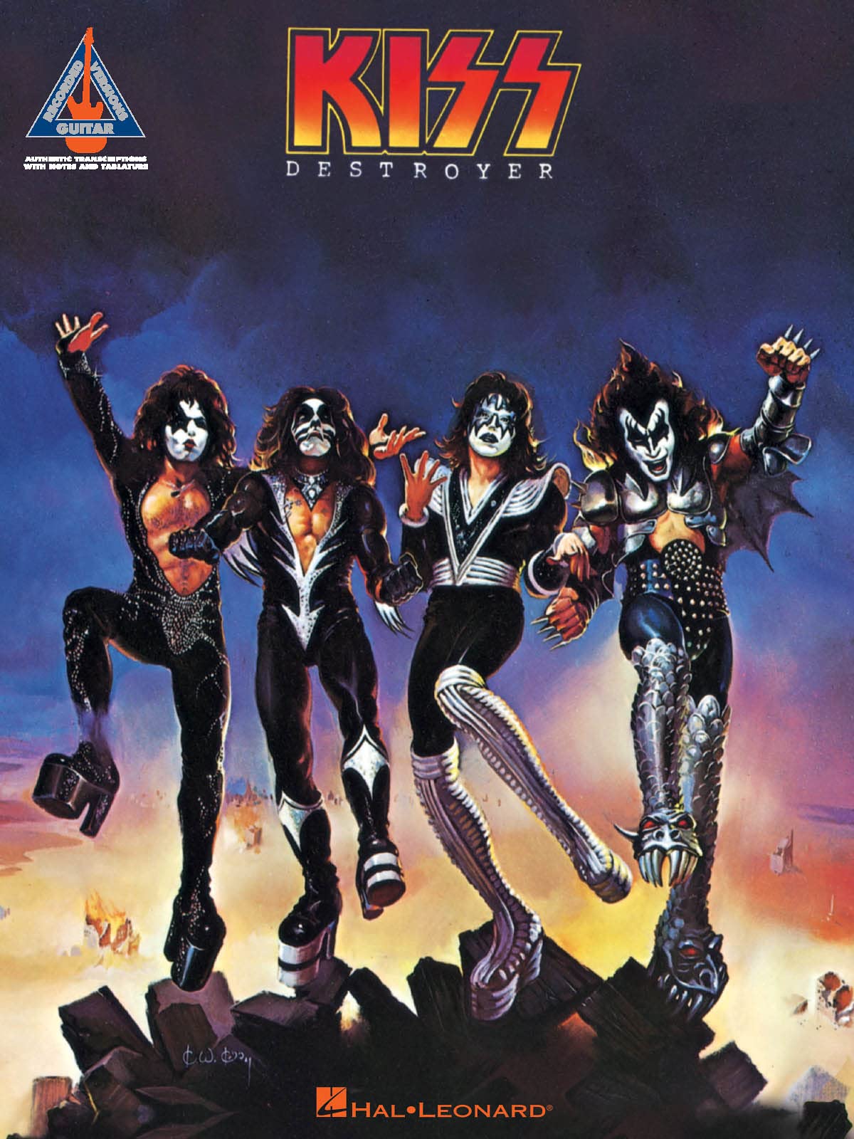 Kiss: Destroyer | Guitar Recorded Versions Songbook for Electric Guitar | Note for Note Guitar Tablature and Standard Notation | 9 Complete Songs from the Classic 1976 Studio Album Collection