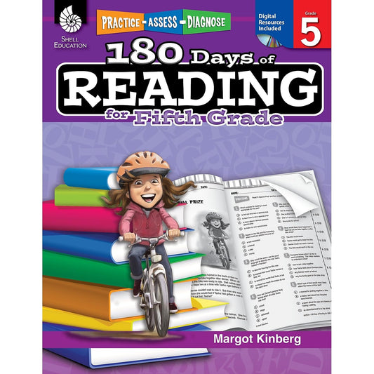 180 Days of Reading: Grade 5 - Daily Reading Workbook for Classroom and Home, Reading Comprehension and Phonics Practice, School Level Activities Created by Teachers to Master Challenging Concepts - 5576
