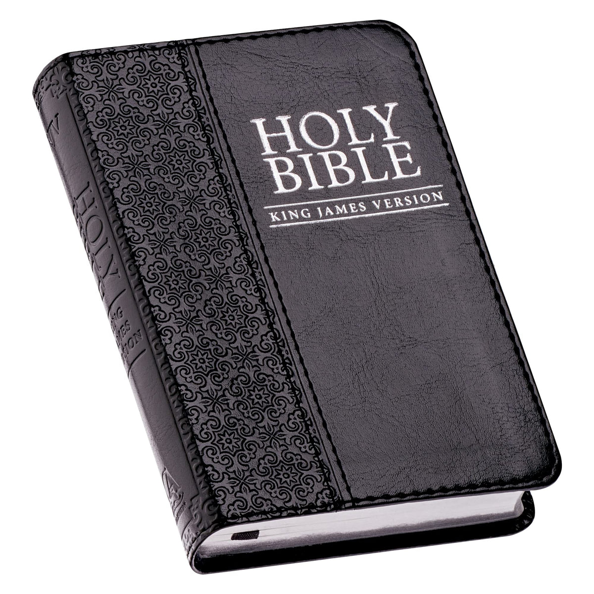 KJV Holy Bible, Mini Pocket Size, Black Faux Leather w/Ribbon Marker, Red Letter, King James Version