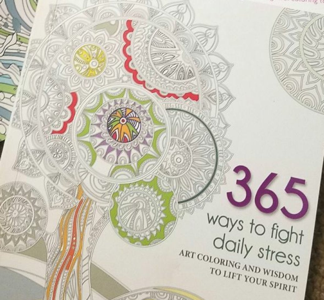 365 Ways to Fight Daily Stress, Art Coloring & Wisdom to Lift Your Spirit - 8413