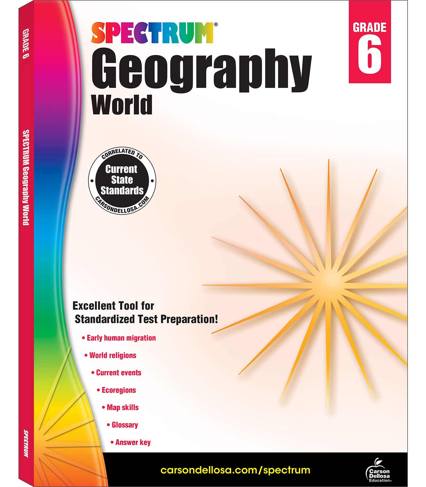 Spectrum Grade 6 Geography Workbook, Map Skills, World History and Religion, Current Events, and More, Social Studies Classroom or Homeschool Curriculum