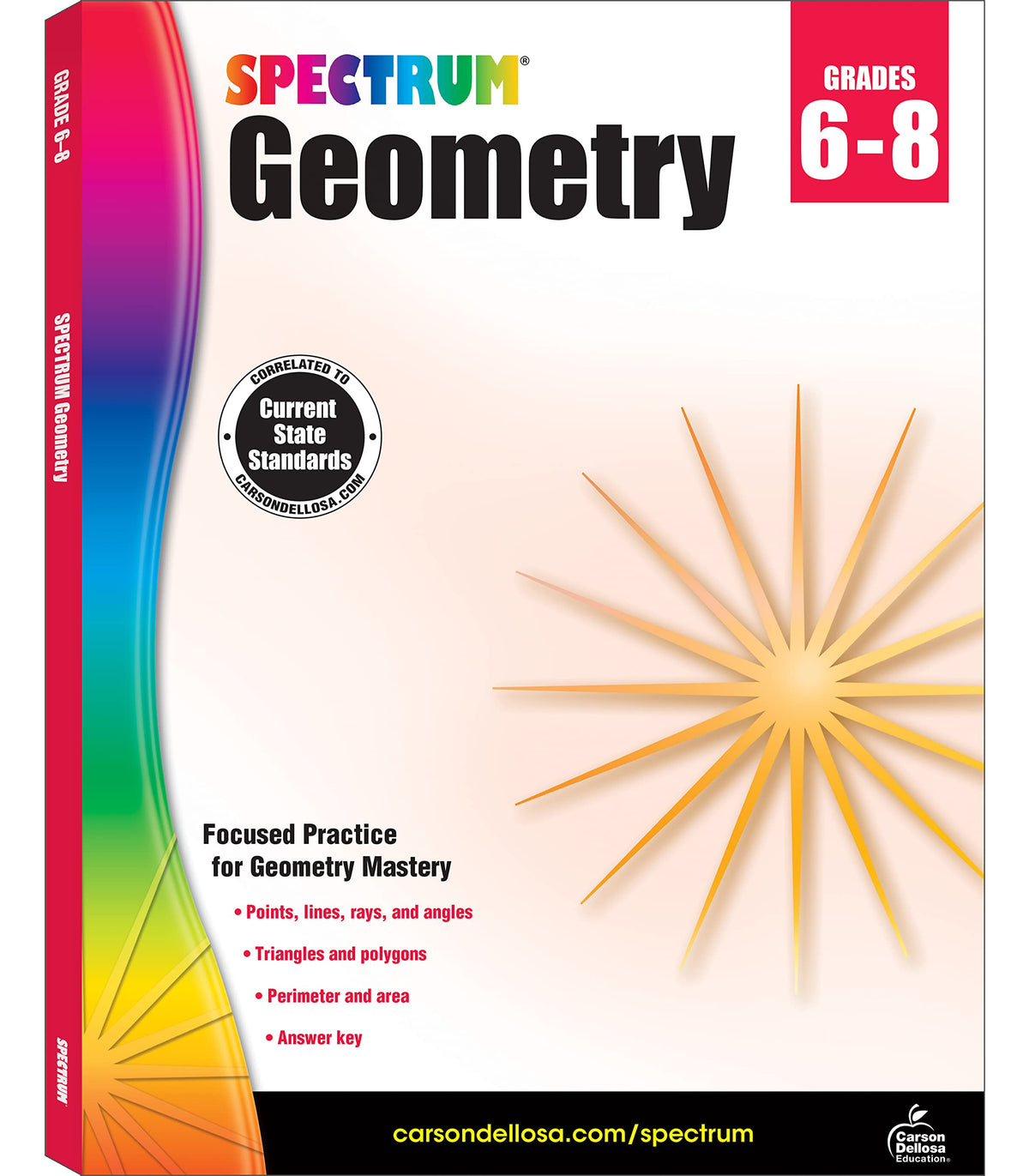 Spectrum Grades 6-8 Geometry Math Workbook, Mathematics Book for Kids Ages 11 to 14 Covering Geometric Shapes, Perimeter, Area, Volume, Angles, and More, Classroom or Homeschool Curriculum (Volume 107)