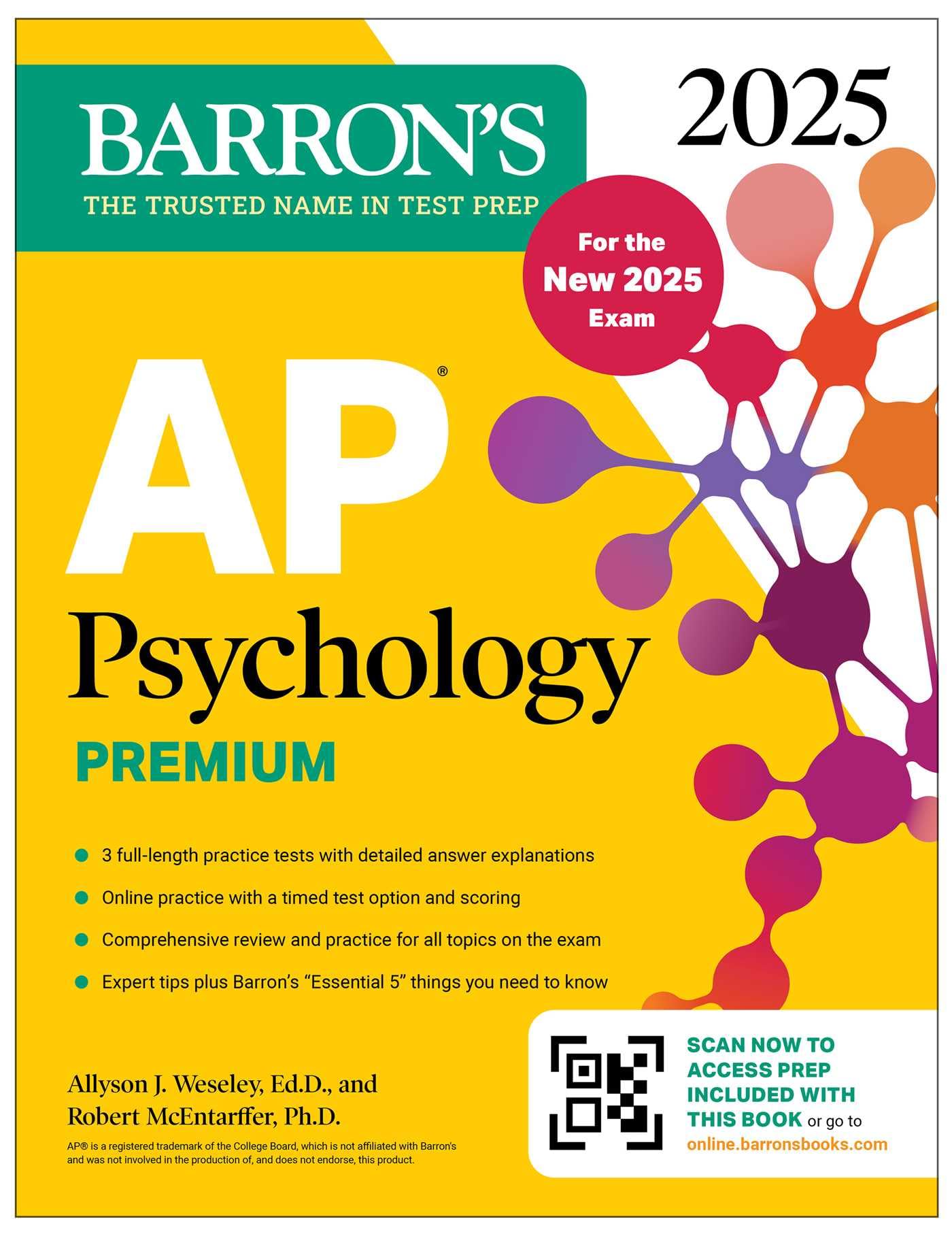 AP Psychology Premium, 2025: Prep Book for the New 2025 Exam with 3 Practice Tests + Comprehensive Review + Online Practice (Barron's AP Prep)