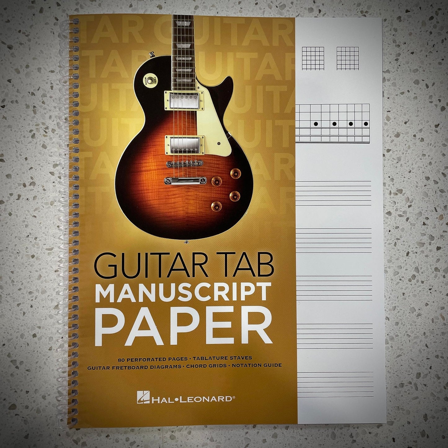 Guitar Tab Manuscript Paper Spiral-Bound Notebook for Guitarists | 80 Pages with Tablature Staves, Chord Grids & Fretboard Diagrams | Music Composition & Songwriting Book for Students & Teachers