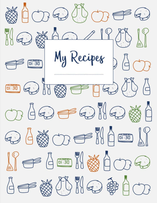 My Recipes: The XXL do-it-yourself cookbook to note down your 120 favorite recipes (letter format) - 4430