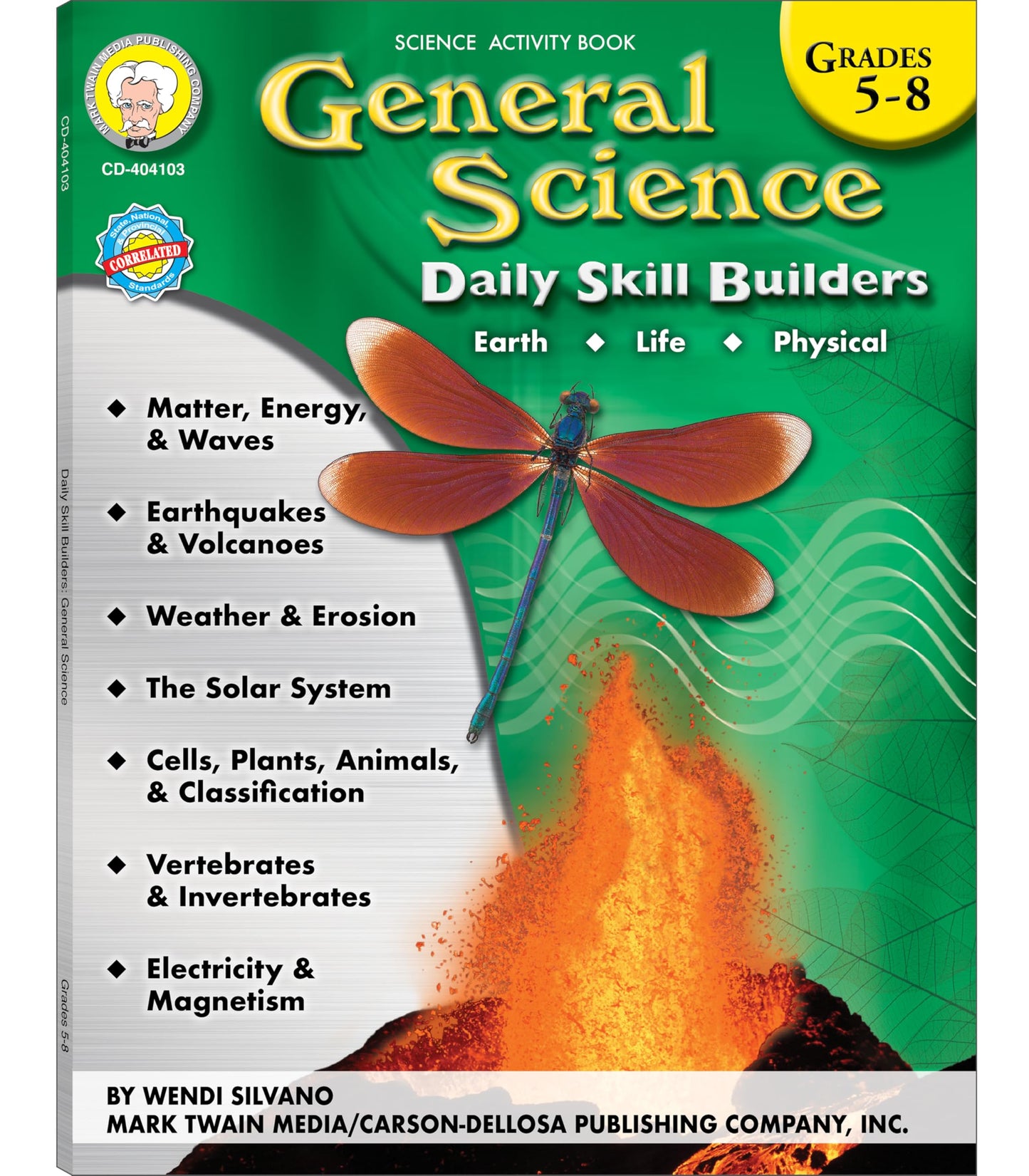 Mark Twain Grades 5-8 General Science WorkBook, Solar System, Weather, Energy, Natural Disasters, and Biology Textbook, Classroom or Homeschool Curriculum (Volume 3) (Daily Skill Builders) - 6671