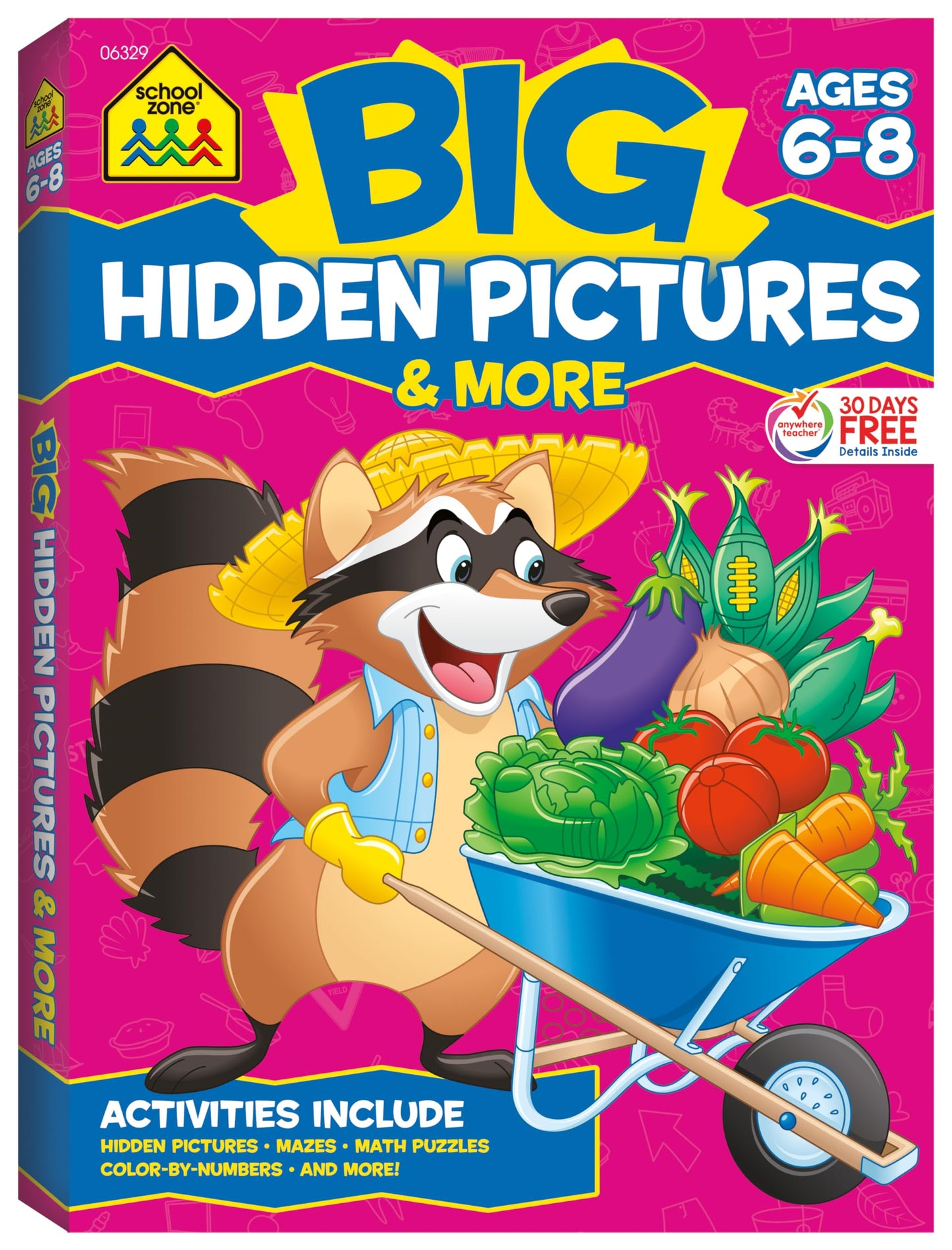 School Zone Big Hidden Pictures & More Workbook: 320 Pages, 1st Grade, 2nd Grade, Search & Find, Picture Puzzles, Hidden Objects, Mazes, Ages 6 to 8