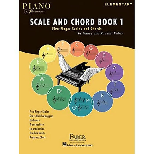 Piano Adventures: Scale and Chord Book 1 - Five-Finger Scales and Chords | Beginner Piano Technique Workbook | Sheet Music Book for with Arpeggios and ... Piano Method Book (Faber Piano Adventures) - 1515