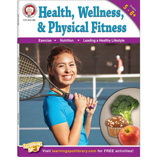 Mark Twain Health, Wellness, and Physical Fitness Workbook, Health Homeschool Curriculum, Nutrition and Health for Middle School, Health Class Book, Grade 5-8 - 7439