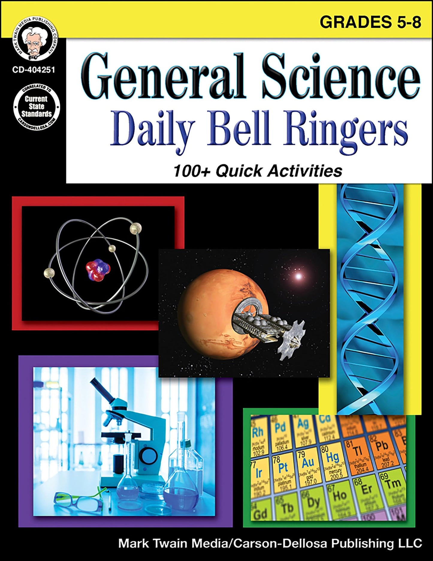 Mark Twain Daily Bell Ringers General Science Workbook, Middle Grade Books With Over 100 Quick Scientific Activities, Classroom or Homeschool Curriculum