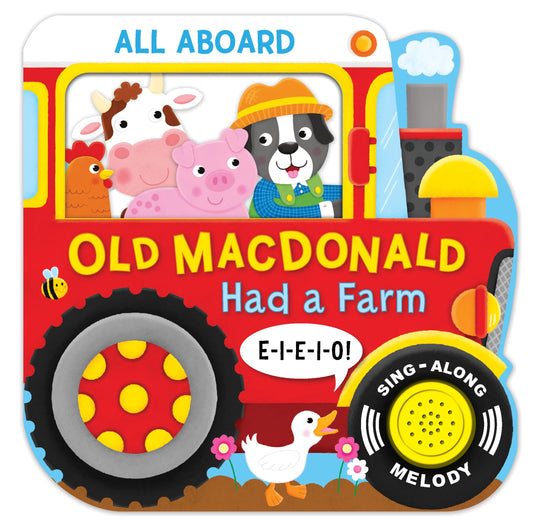 All Aboard Old MacDonald Had a Farm Song Book - Sing Along to the Song - Perfect for Infants and Toddlers, Ages 1 and Up - 1-Button Die Cut Board Book with Sound - 3491