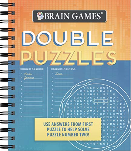 Brain Games - Double Puzzles: Use Answers From First Puzzle to Help Solve Puzzle Number Two!