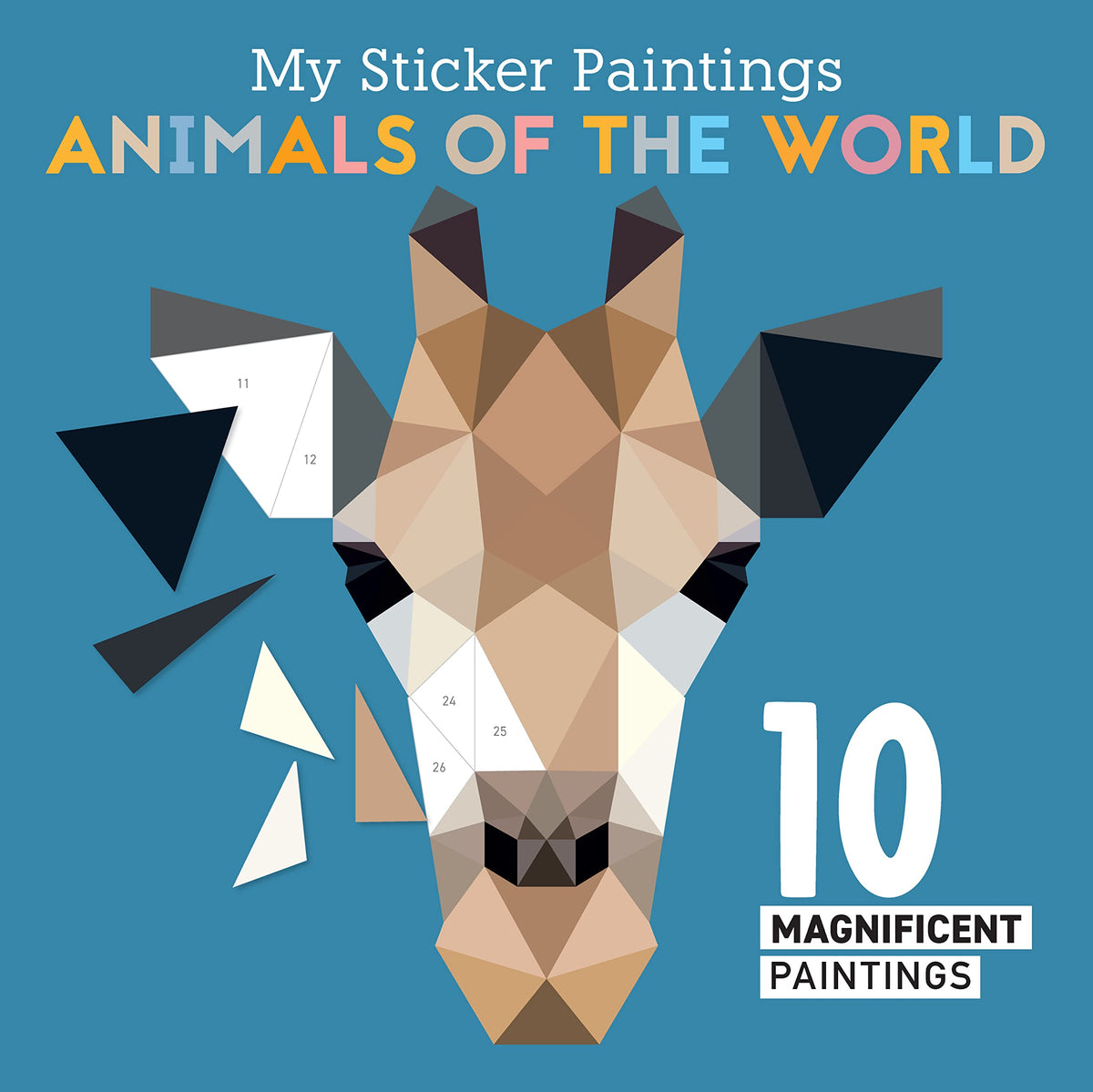 My Sticker Paintings: Animals of the World: 10 Magnificent Paintings (Happy Fox Books) For Kids 6-10, Giraffes, Elephants, Pandas, and More, with up to 70 Removable, Reusable Stickers per Design