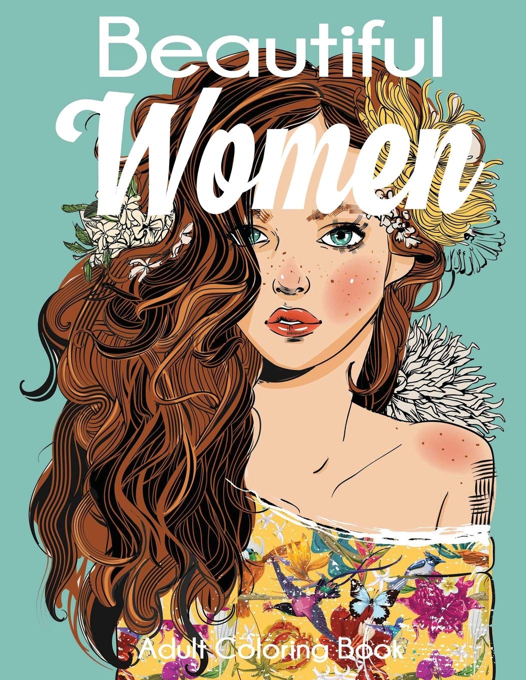 Beautiful Women Adult Coloring Book - 1980