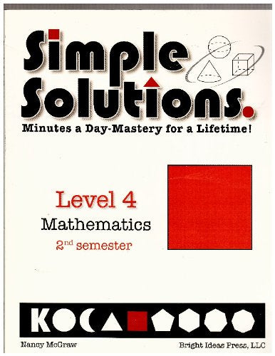 Simple Solutions Minutes a Day - Mastery for a Lifetime (Level 4 Mathematics 2nd Semester)