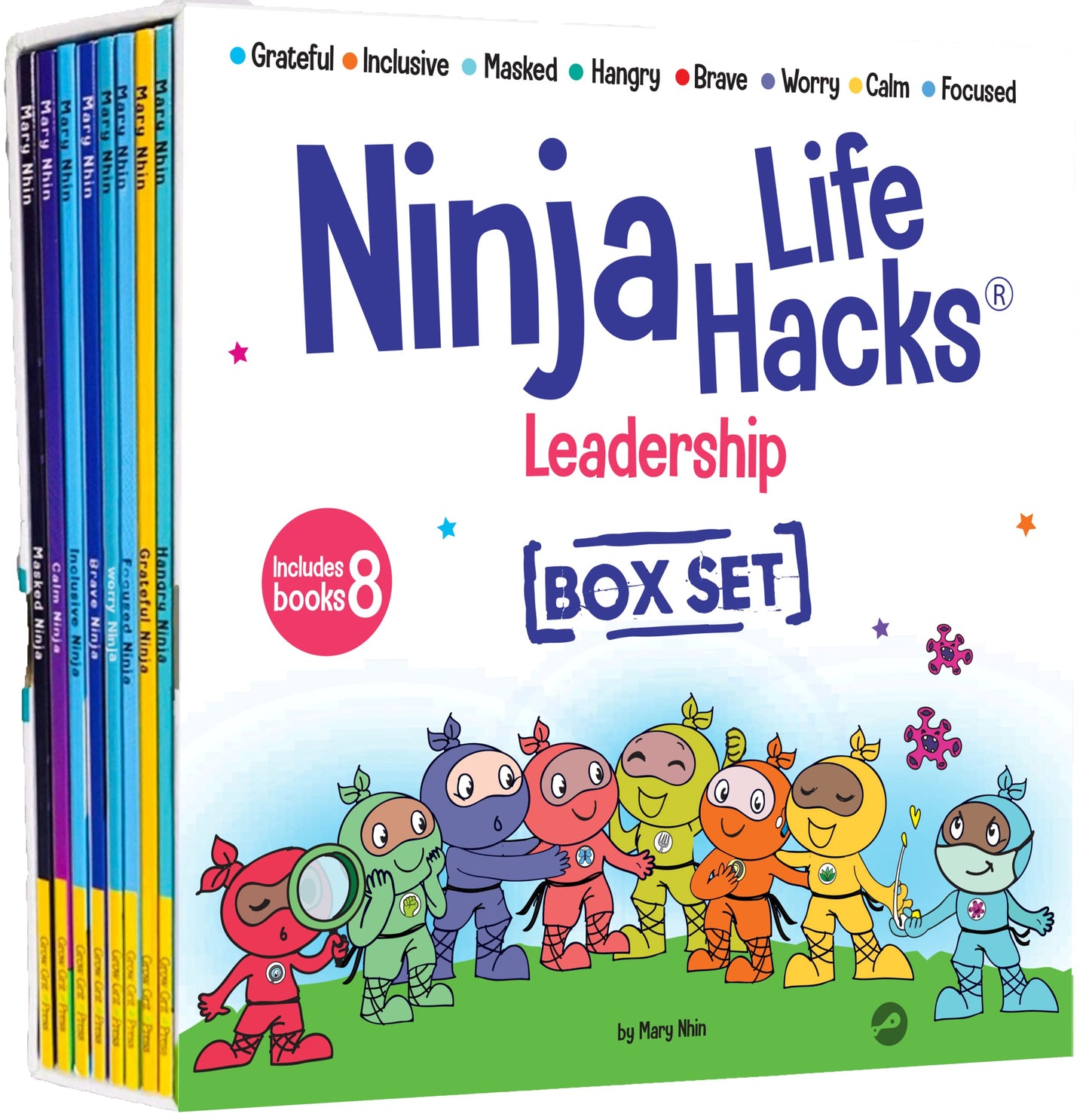 Ninja Life Hacks Leadership 8 Book Box Set (Books 17-24: Focused, Calm, Brave, Compassionate, Masked, Inclusive, Grateful, Hangry)
