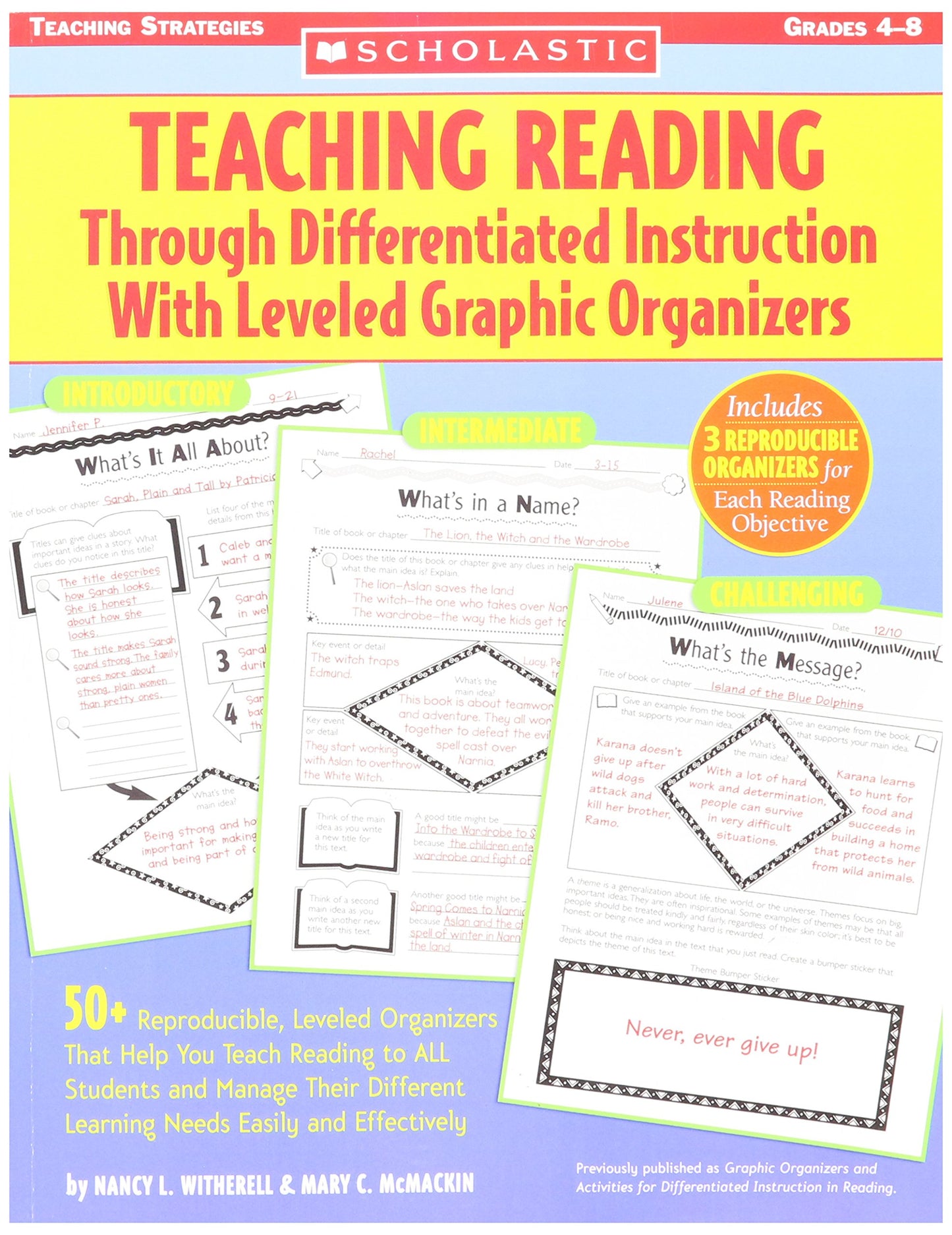 Scholastic 9780439795548 Graphic Organizers and Activities for Differentiated Instruction in Reading, 0.25" Height, 8.5" Width, 11" Length