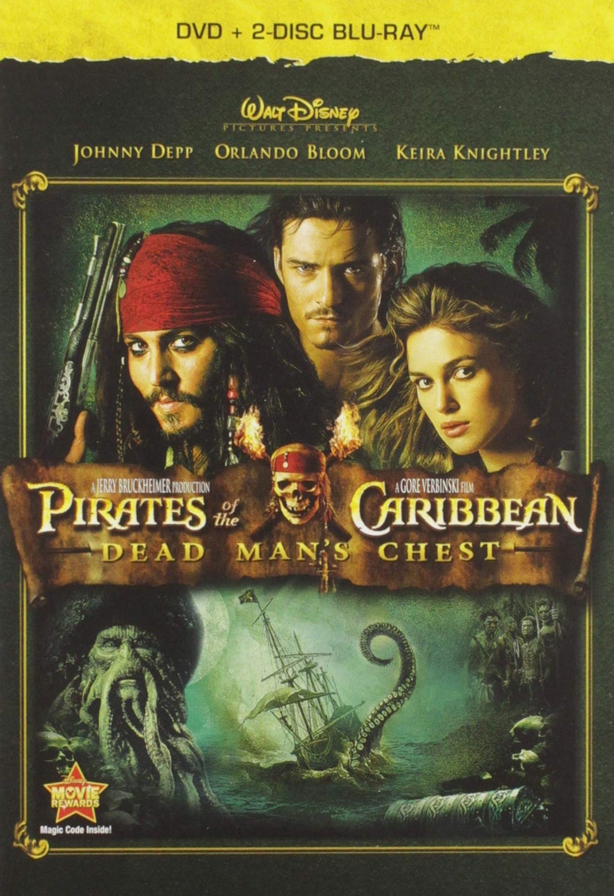 Pirates of Caribbean: Dead Man's Chest (Three-Disc Blu-ray / DVD Combo in DVD Packaging)